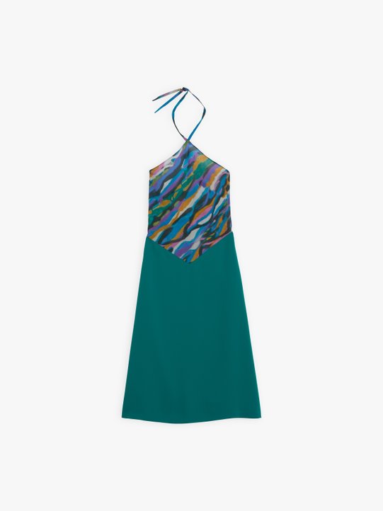 green backless scarf dress_1