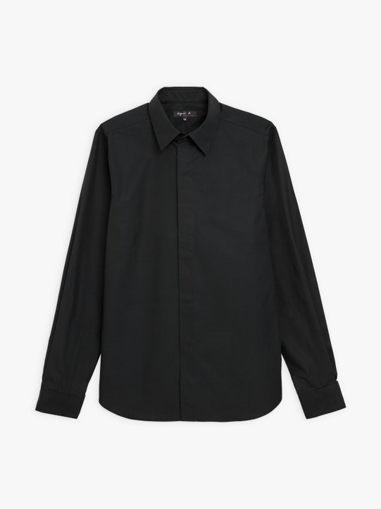 black cotton poplin shirt_1