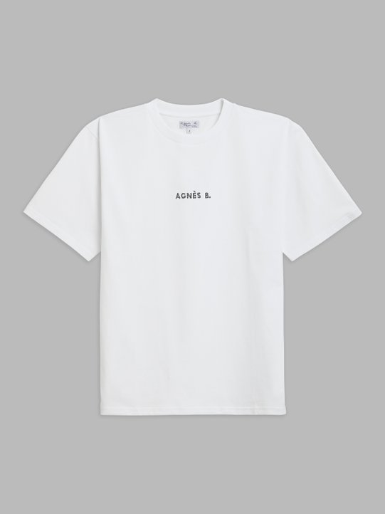 white Christof t-shirt with "agnÃ¨s b." embroidery_1