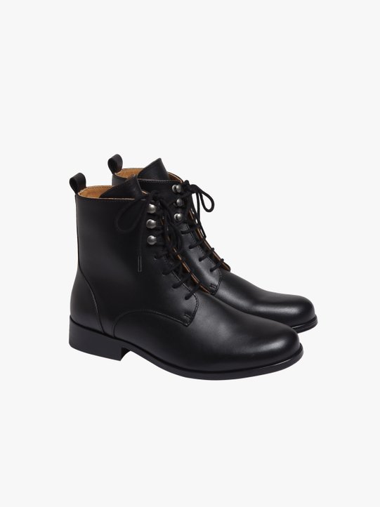 black leather Jeanne ankle boots_1