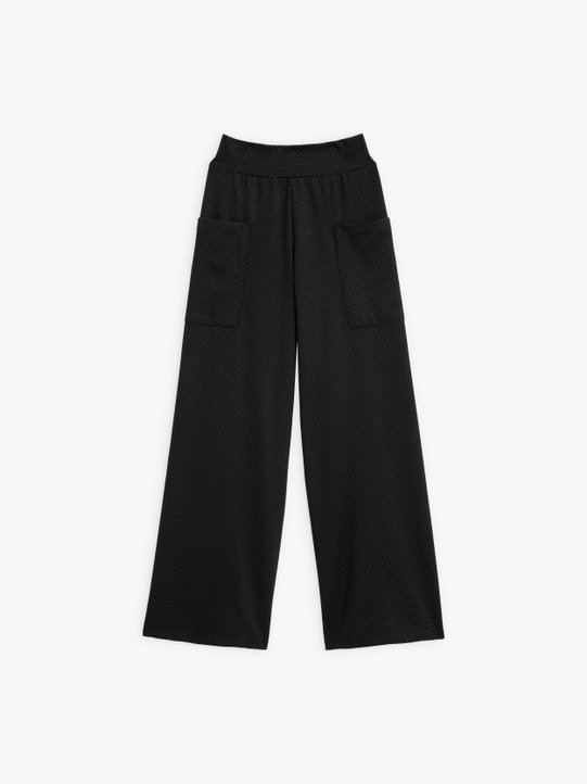 Mathis black trousers with white stitching_1