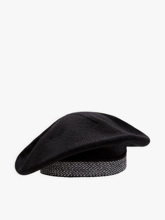 black and white merino wool beret_1