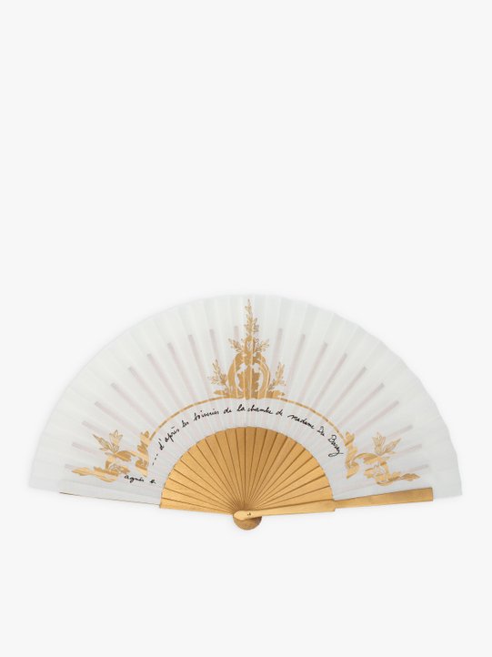 off white and golden agnÃ¨s b. Versailles folding fan_1