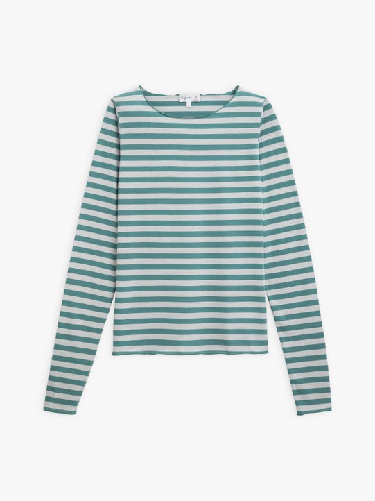 extra-long sleeves striped ultra t-shirt green and grey _1