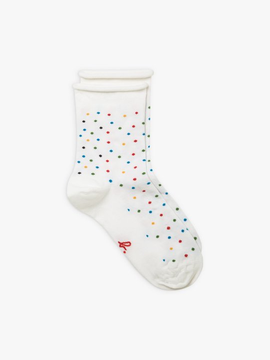 cream polka dot Maeva socks_1