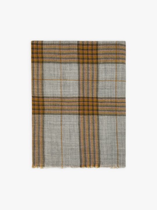 Kristin 100% grey and ocre wool scarf_1