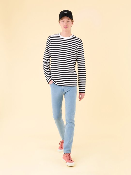 black and white long sleeves striped Coulos t-shirt_11