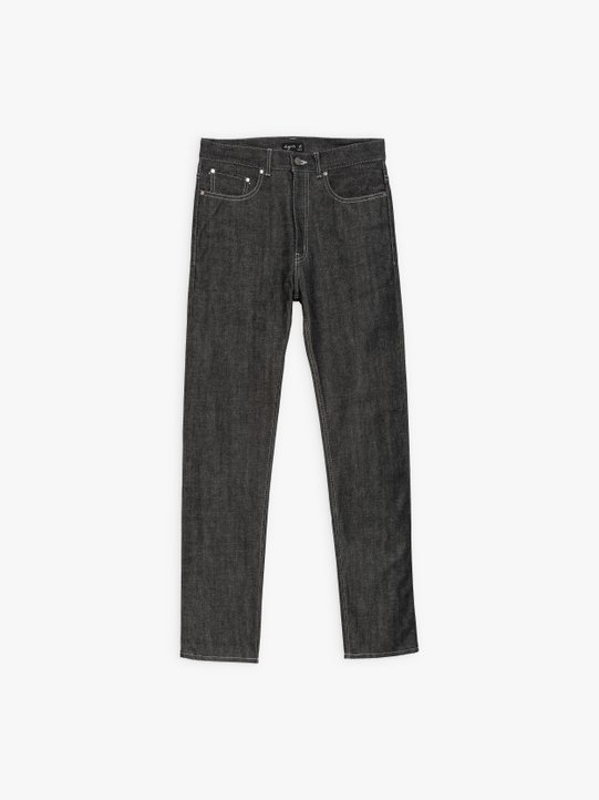 #1 men slim selvedge black jeans_1