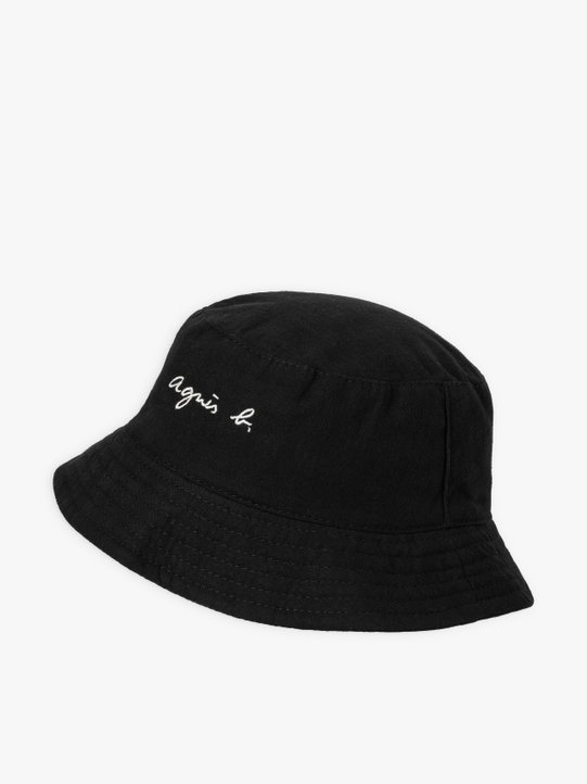 black cotton Axel bucket hat_1