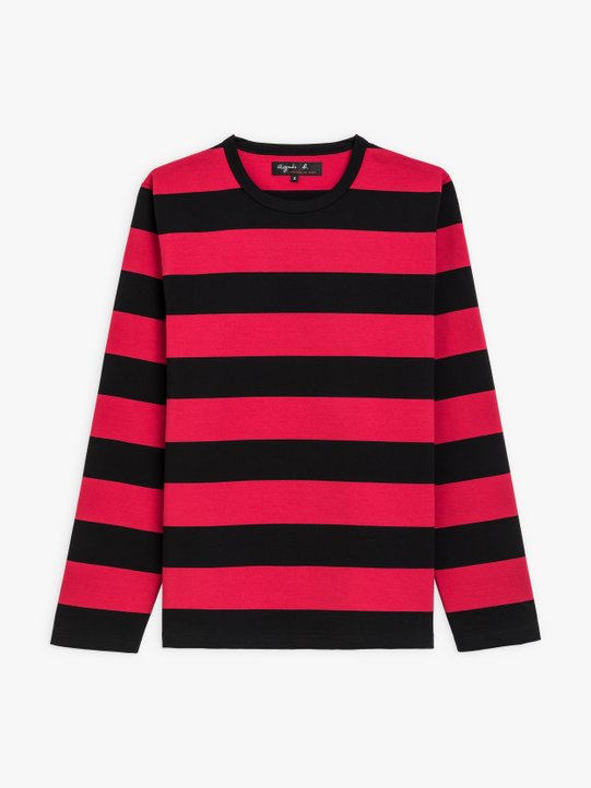 black and red Coulos t-shirt with wide stripes_1