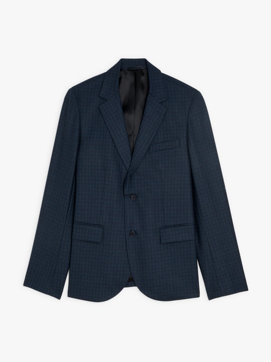 blue Domino jacket in checked wool and cashmere_1