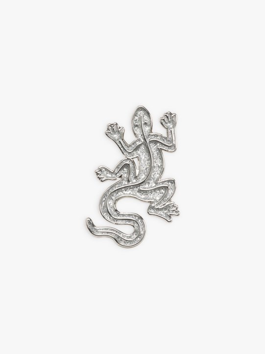 silvery glittery Lizard pin_1
