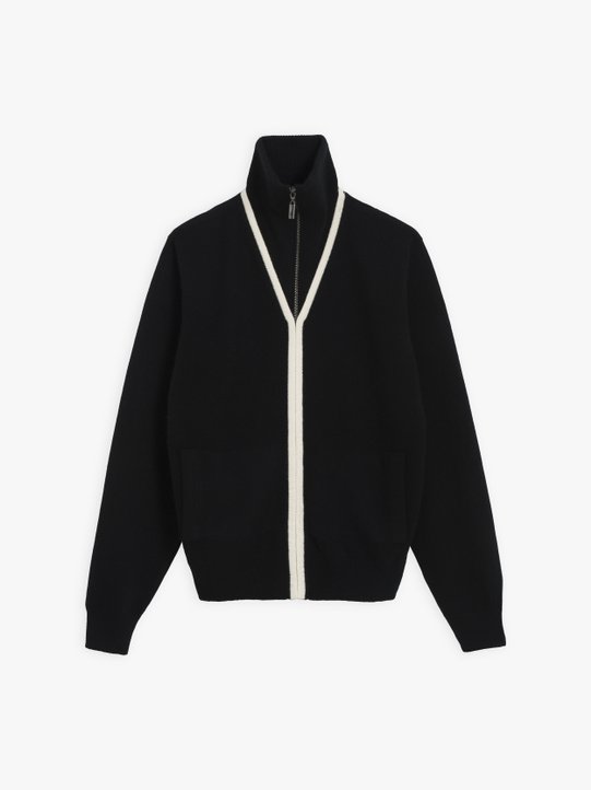 black and white cashmere Routier jacket_1