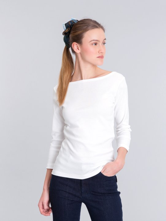 white 3/4-length sleeves Leopard t-shirt_11