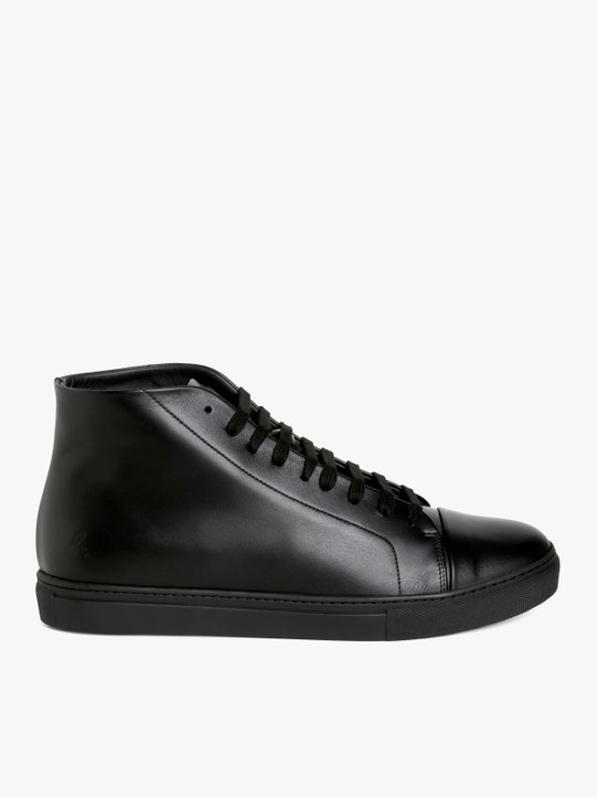 black leather Rafael high-top sneakers_2