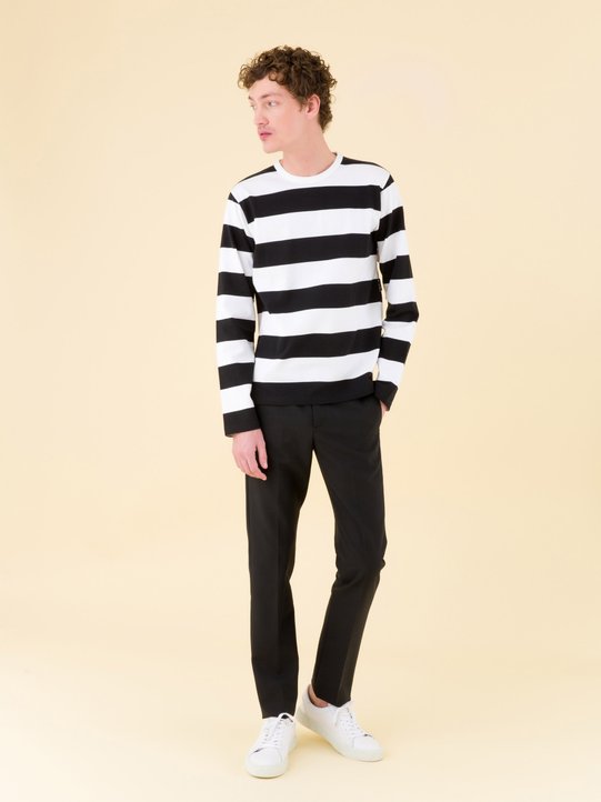 black and white wide striped Coulos t-shirt_11