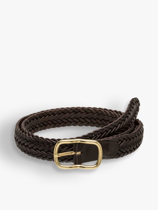 brown braided leather Tristan belt_1