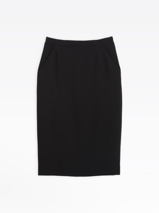 black flowing straight skirt_1