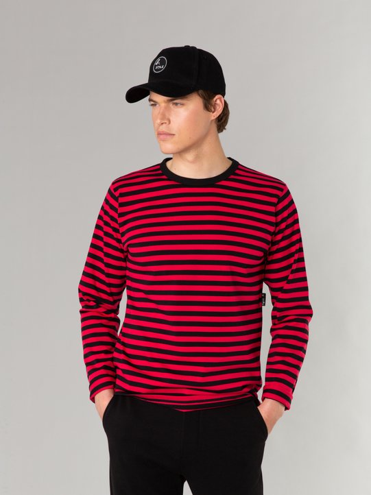 black and red long sleeves striped Coulos t-shirt_11