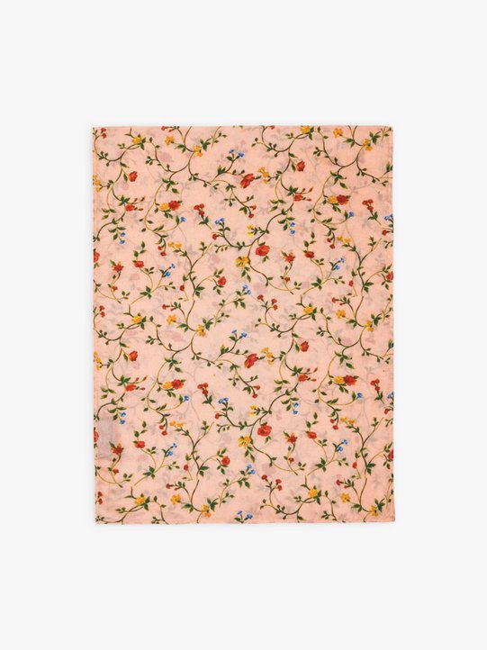 light pink silk Paola scarf with floral print_1