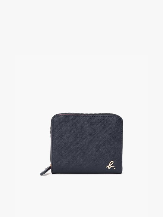 navy blue Saffiano leather wallet_1