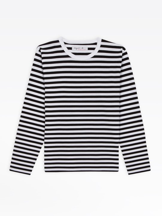 black and white long sleeves striped Coulos t-shirt_1