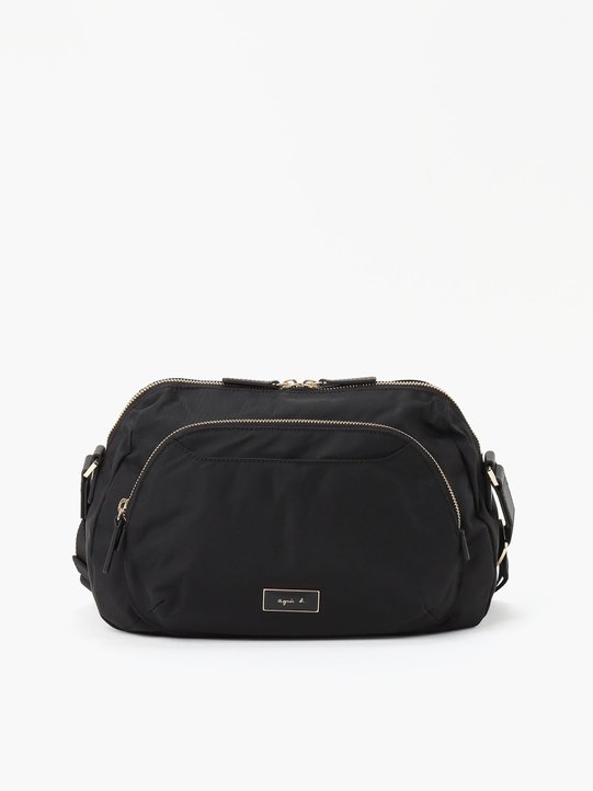 black nylon zipped shoulder bag_1