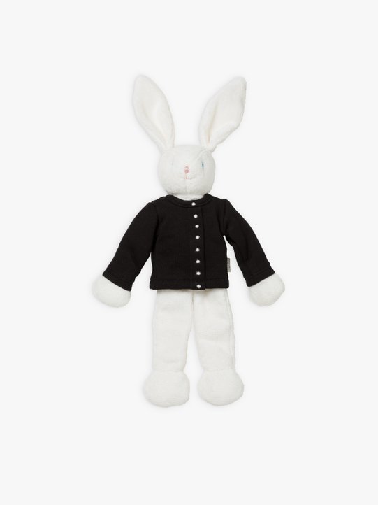 black snap cardigan bunny cuddly toy_1