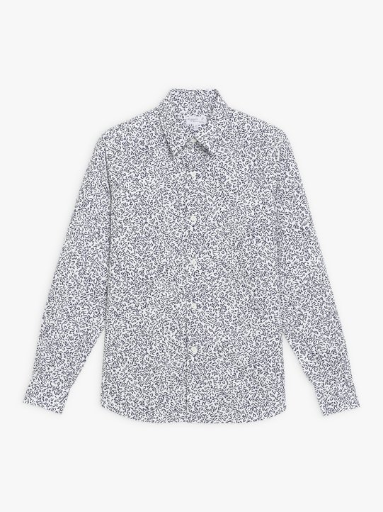 blue and white Andy shirt with floral print_1