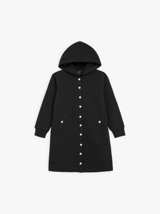 black cotton fleece children coat_1