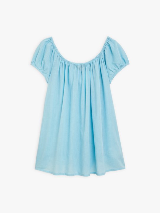 turquoise blue cheesecloth Ursule top_1