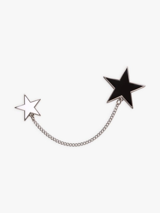 black and white double star pin_1