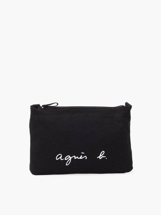 black canvas "agnÃ¨s b." shoulder bag_1