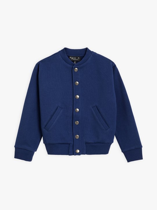 dark blue organic cotton Classe snap jacket_1