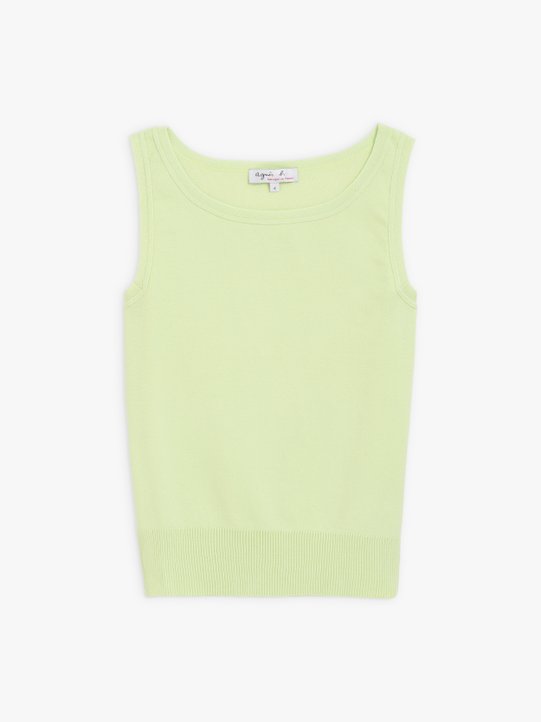 lime green sleeveless fine jumper_1