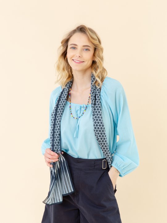 turquoise blue cheesecloth Pacha blouse_11