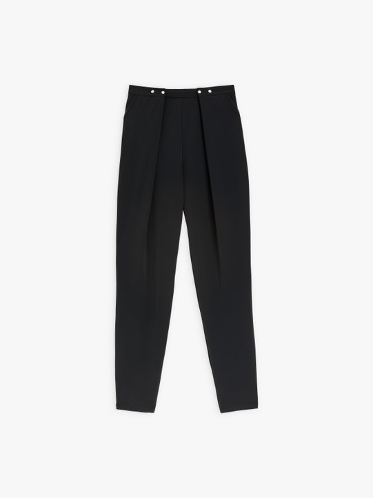 black perline trousers with glittery press studs_1