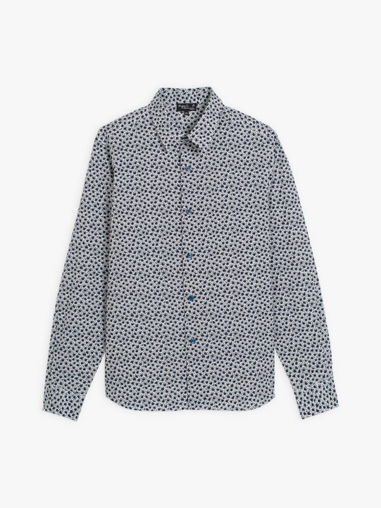 blue cotton percale patterned syd shirt_1
