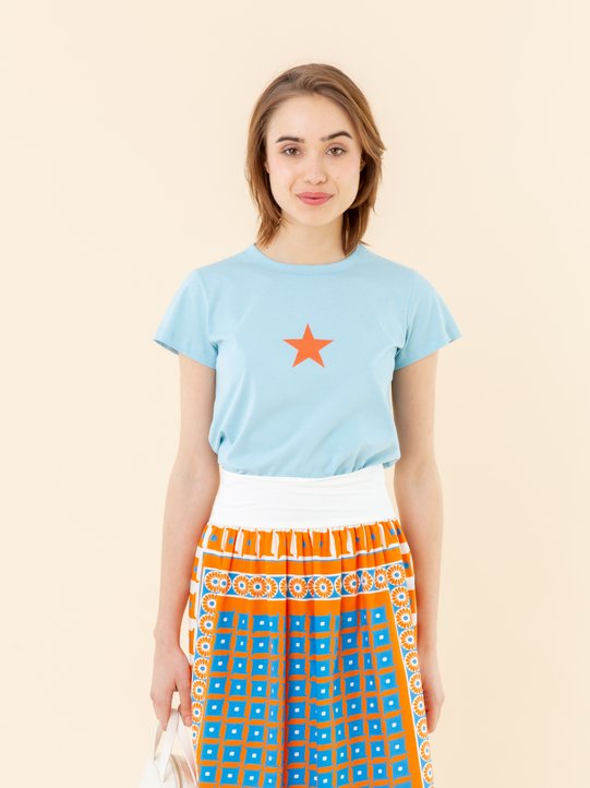turquoise blue star Brando t-shirt_11