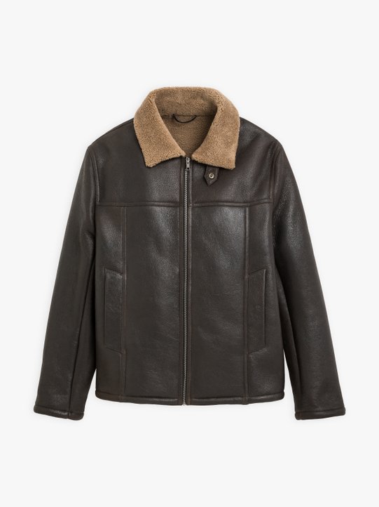 brown lambskin Bombardier jacket_1