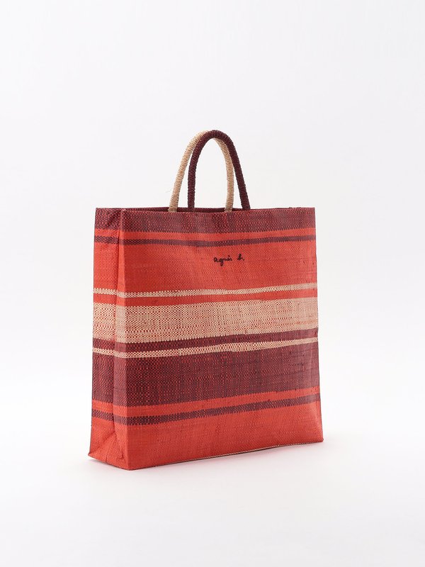 red striped raffia shopping bag_3