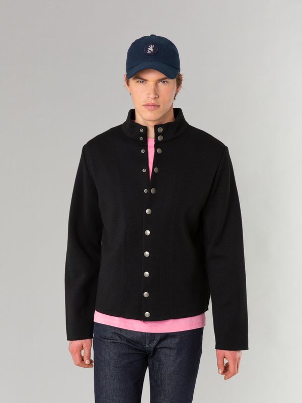 black merino wool Yvan snap jacket_11