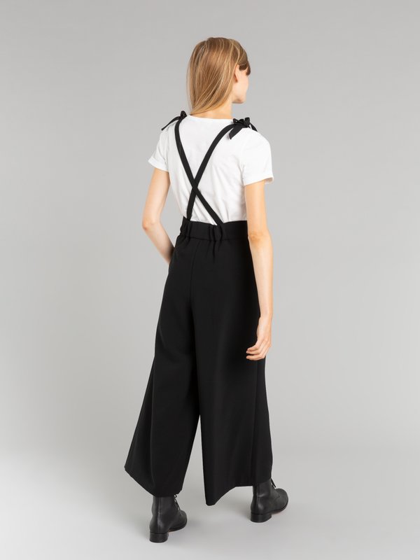 black To b. by agnÃ¨s b. trousers with removable straps_13