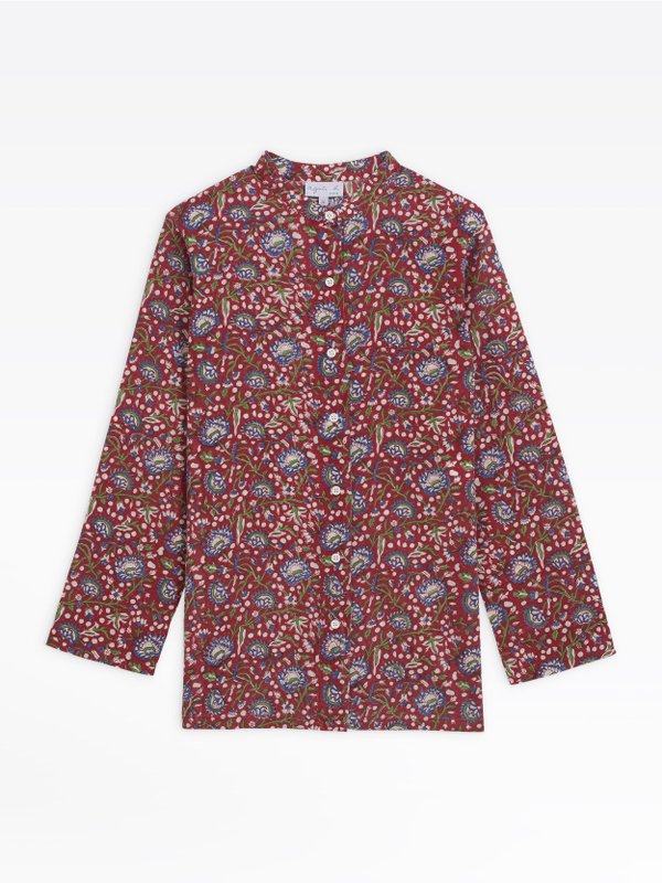 red mili tunic blouse with floral print_1