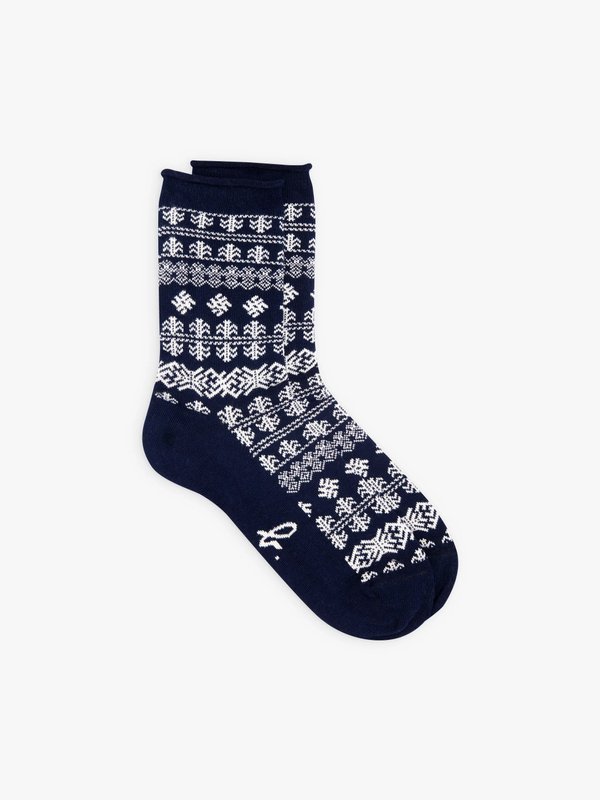navy blue Flocons socks_1