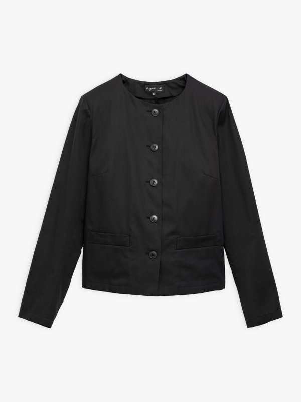 black cotton satin stecy jacket_1