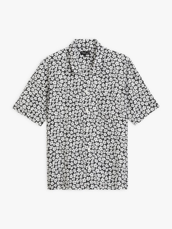 black and white magnum shirt with flowers print_1