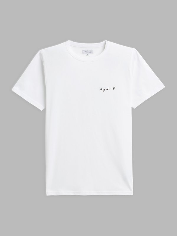 white Brando t-shirt screen-printed "agnÃ¨s b." logo and the Point d'ironie _1