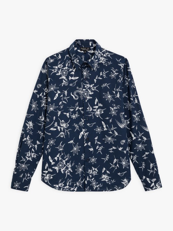 navy blue Syd shirt with exclusive design_1