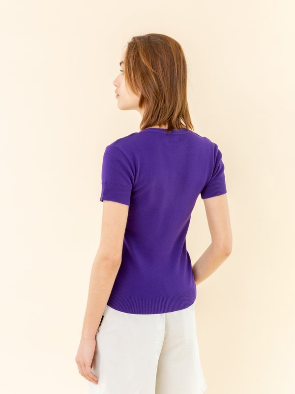 dark purple Badiane jumper with short sleeves_14